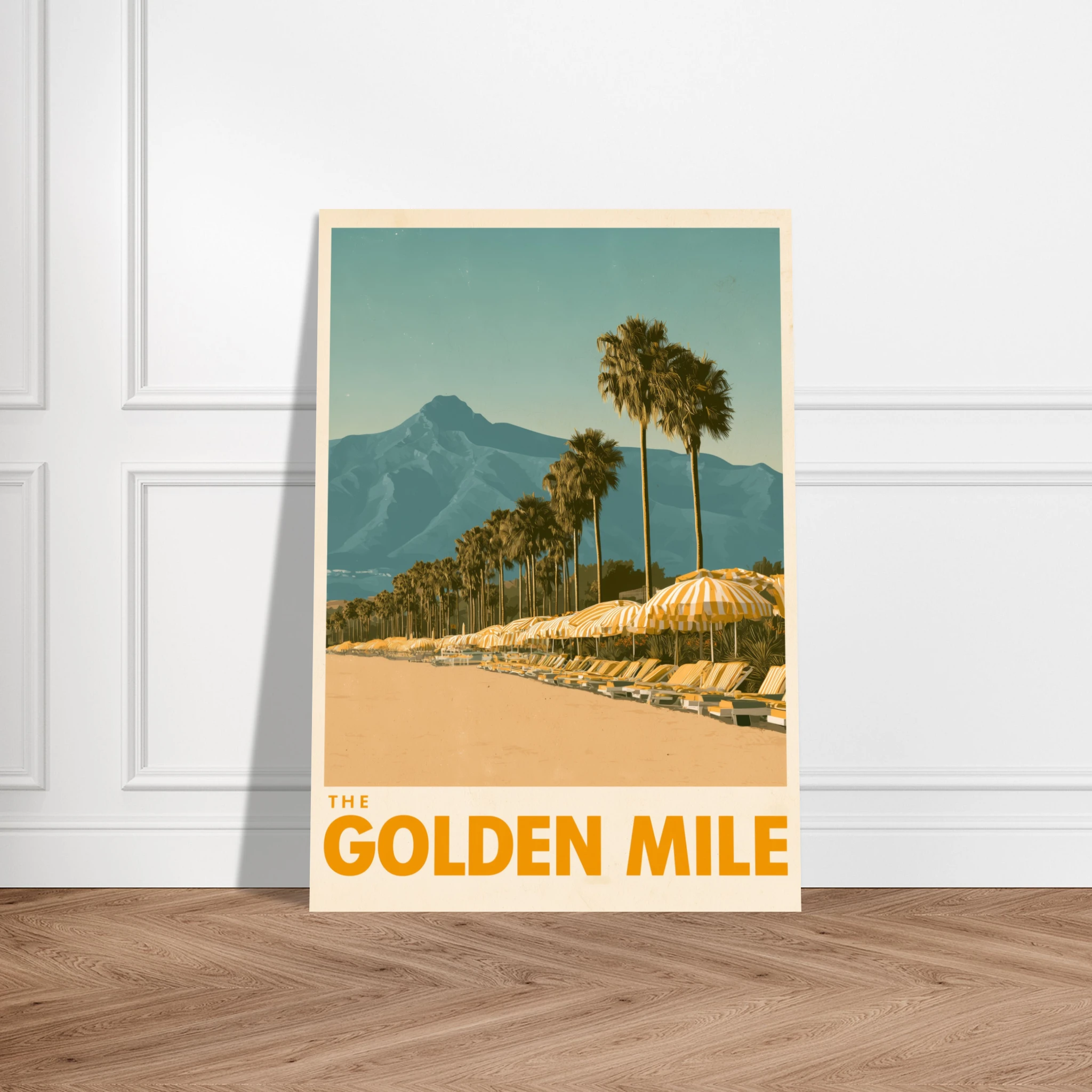 The Golden Mile matte art print - vintage travel poster Mediterranean wall art