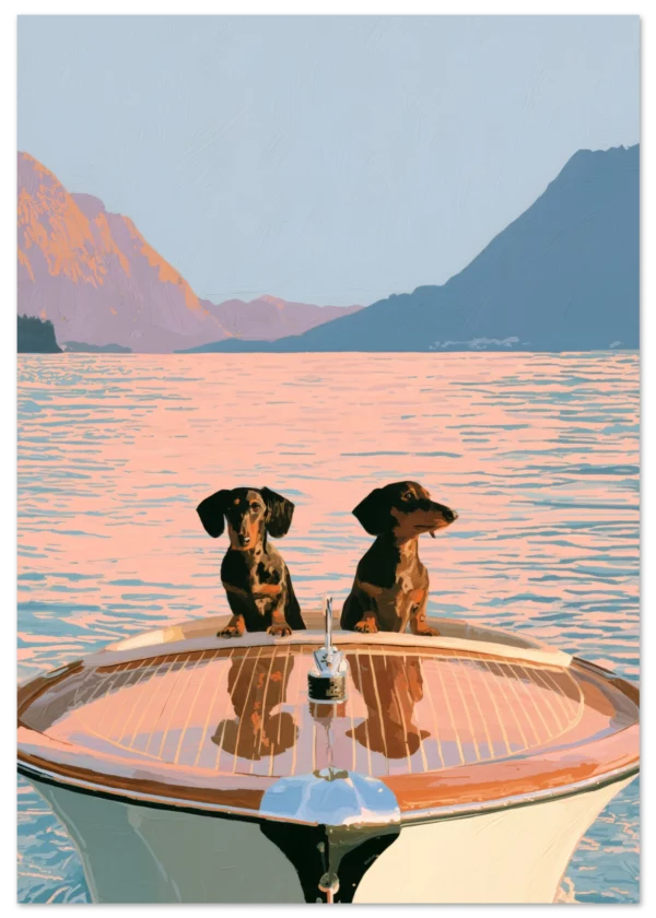 Dachshunds on the Riva — Lake Como — Matte Art Print