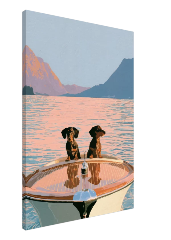Dachshunds on the Riva — Lake Como — Canvas Print