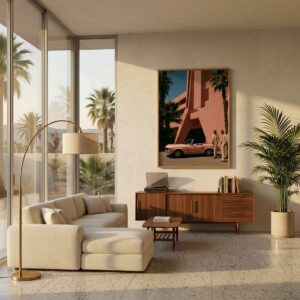 Pink Pagoda — Palm Springs — Framed Print