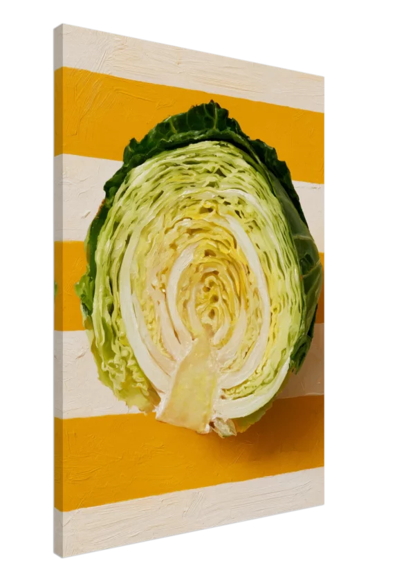 Cabbage on Saffron Stripes — Canvas Print