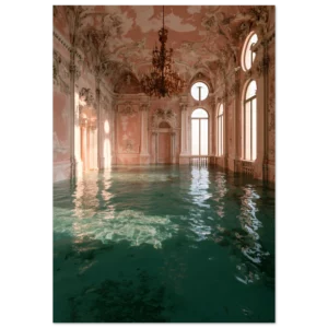 The Flooded Ballroom — Pink Baroque — Matte Art Print