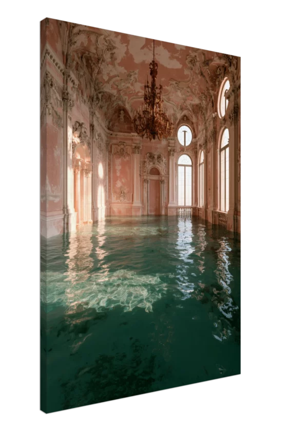 The Flooded Ballroom — Pink Baroque — Canvas Print