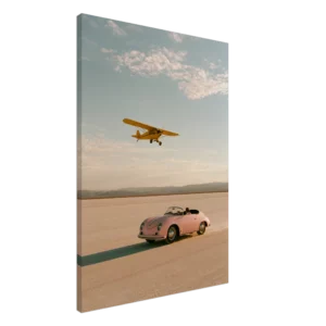 Pink Speedster — Salt Flat Flyover — Canvas Print